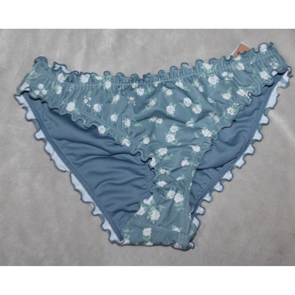 Shade & Shore Womens XS (0-2) Multi Floral Ruffle Cheeky Bikini Bottom